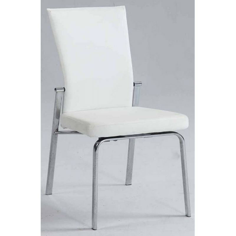 Chintaly - Molly Motion Back Side Chair in White PU (Set of 2) - MOLLY-SC-WHT