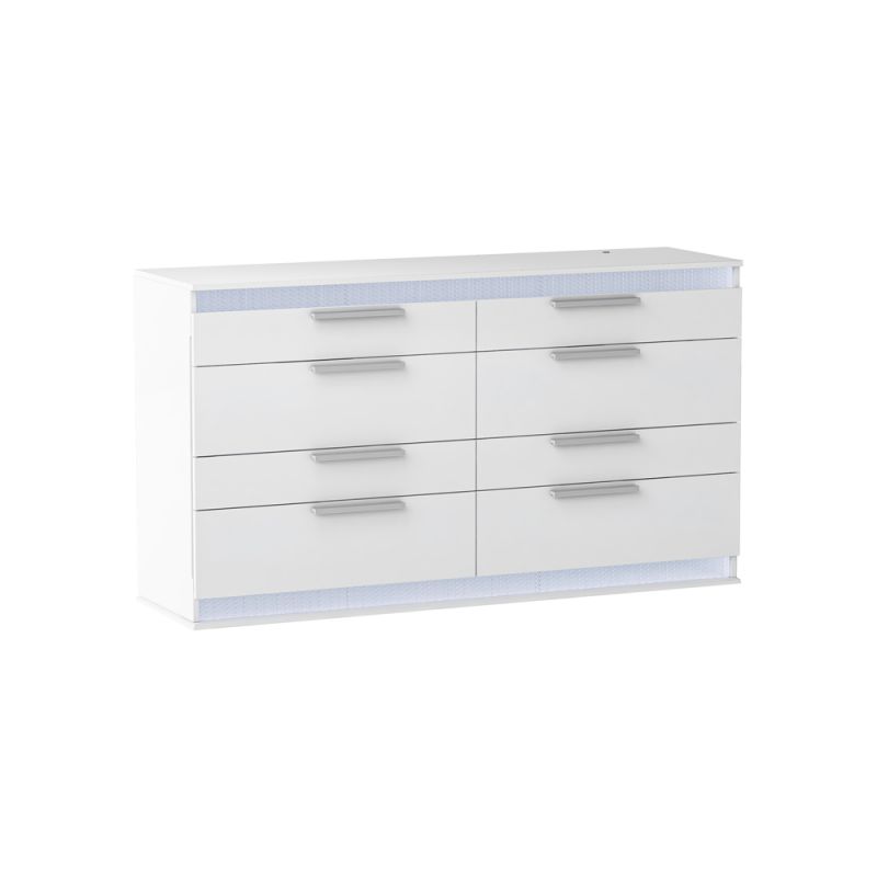 Chintaly - Moscow Modern Gloss White 8-Drawer Dresser - MOSCOW-DRS