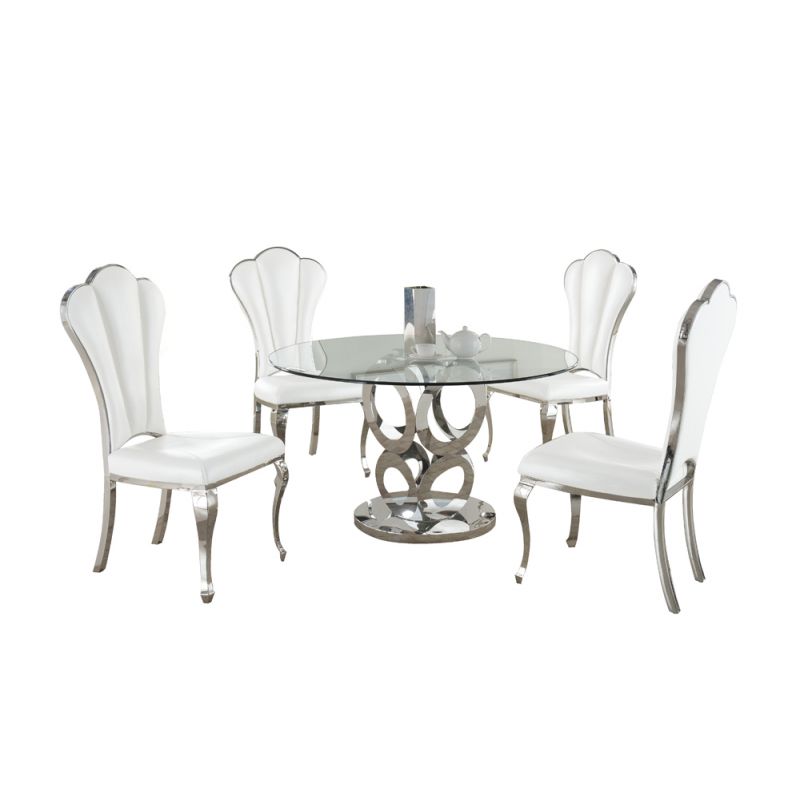 Chintaly - Raegan 5 Pieces Dining Set Table With 4 Side Chairs - RAEGAN-5PC