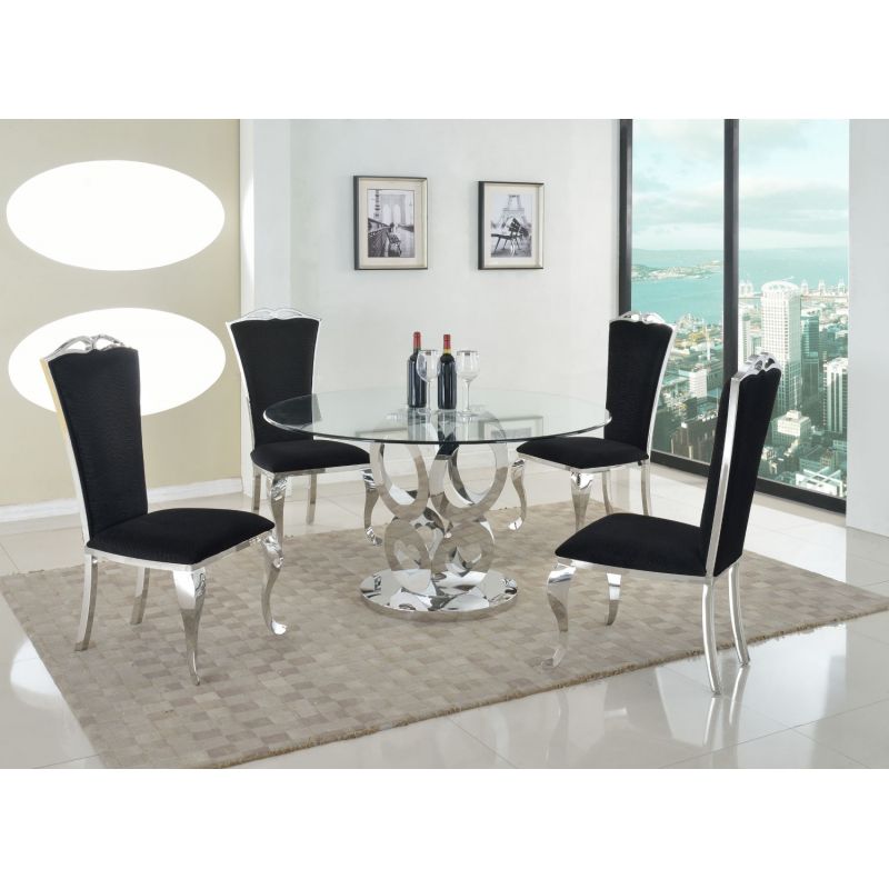 Chintaly - Raegan 5 Pieces Table With 4 Jamie Side Chairs - RAEGAN-JAMIE-5PC