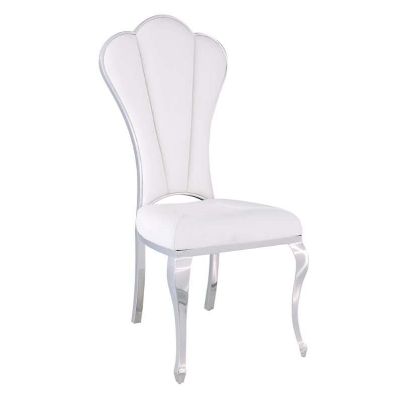 Chintaly - Raegan Shell Back Side Chair in White Fabric (Set of 2) - RAEGAN-SC-WHT