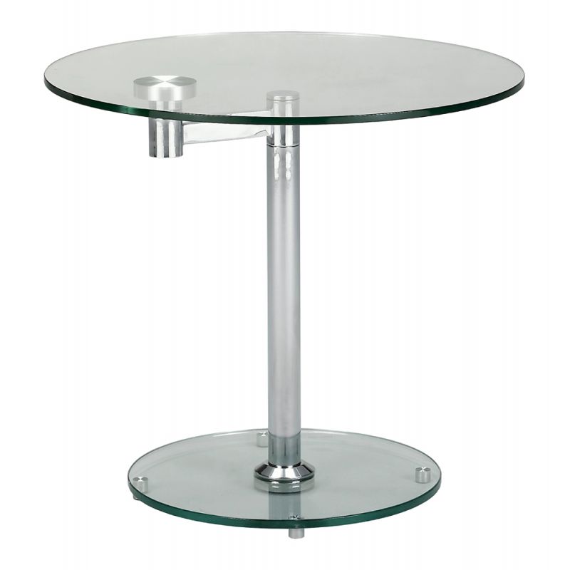 Chintaly - Round Glass Lamp Table - 8090-LT