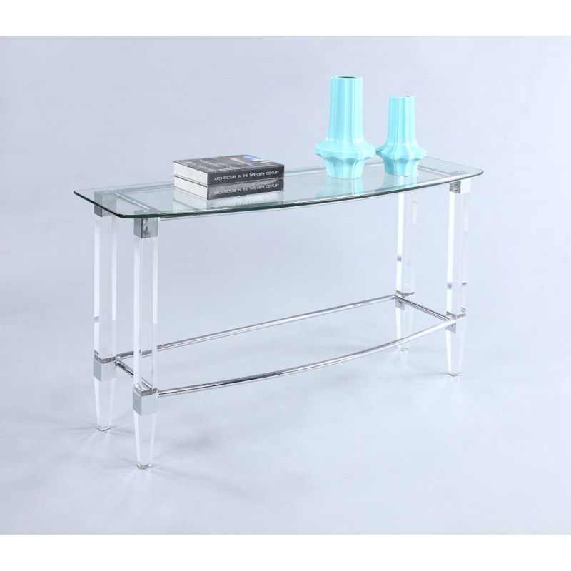 Chintaly - Sofa Table Solid Acrylic Legs & Steel Frame - 4038-ST