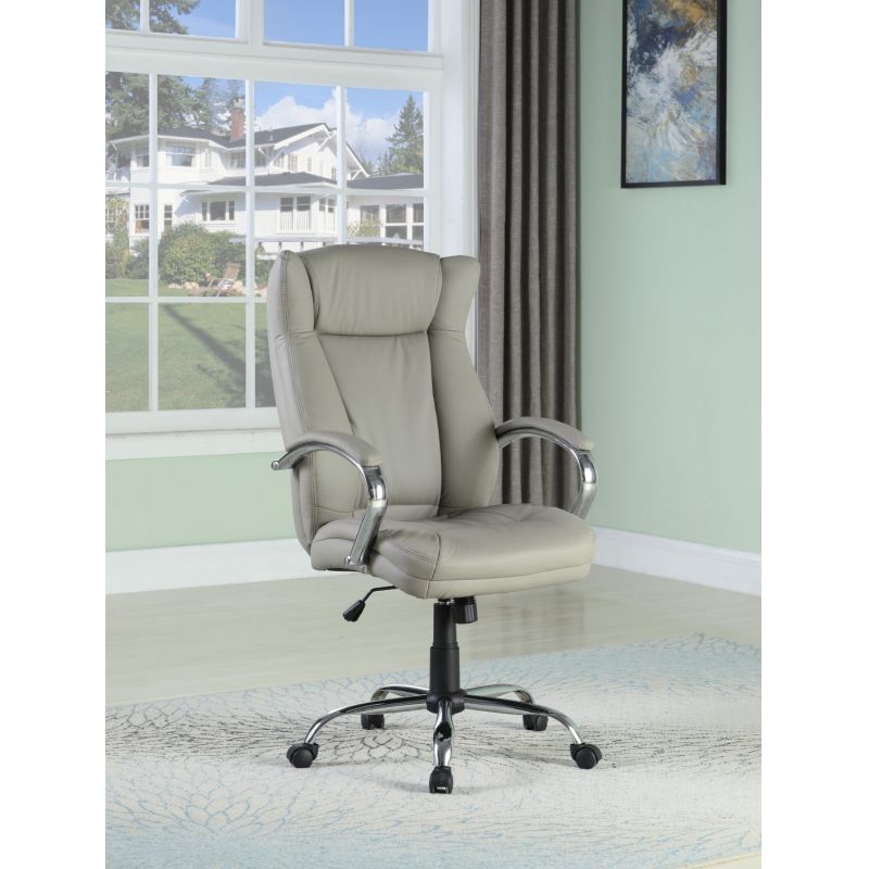Chintaly - Tuffted Adjustable Computer Chair In Grey - 7275-CCH-GRY