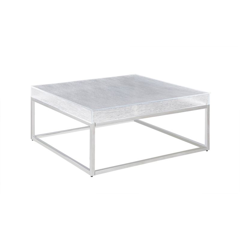 Chintaly - Valerie Contemporary Square Cocktail Table w/ Acrylic Top & Steel Frame - VALERIE-CT-SQ