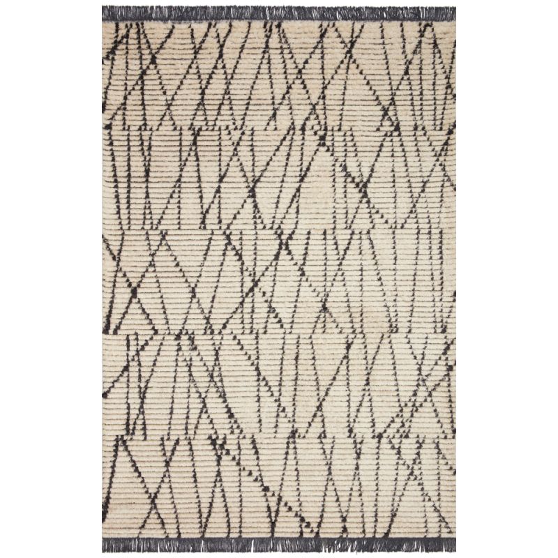 Chris Loves Julia x Loloi - Alice Cream / Charcoal 3'-8