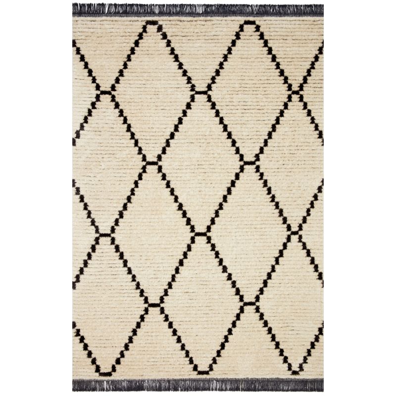 Chris Loves Julia x Loloi - Alice Cream / Charcoal 3'-8