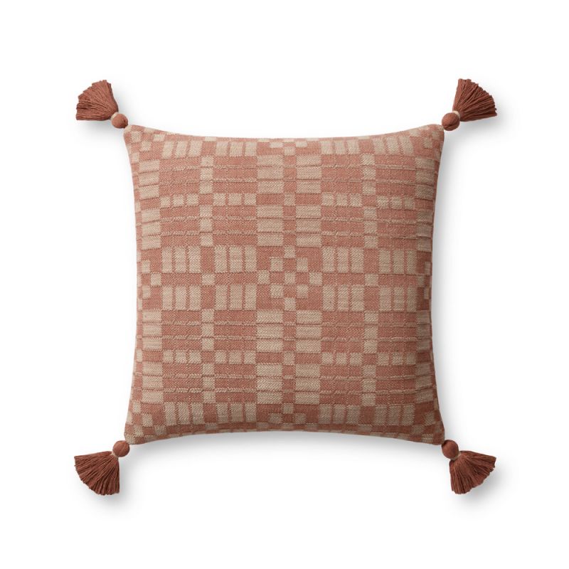 Chris Loves Julia x Loloi - Ellery Clay 18'' x 18'' Cover w/Poly Pillow - PSETPCJ0017CG00PIL1