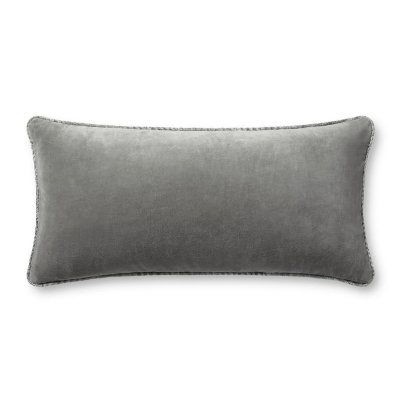 Chris Loves Julia x Loloi - Liza Grey 12'' x 27'' Cover w/Poly Pillow - PSETPCJ0020GY00PI13