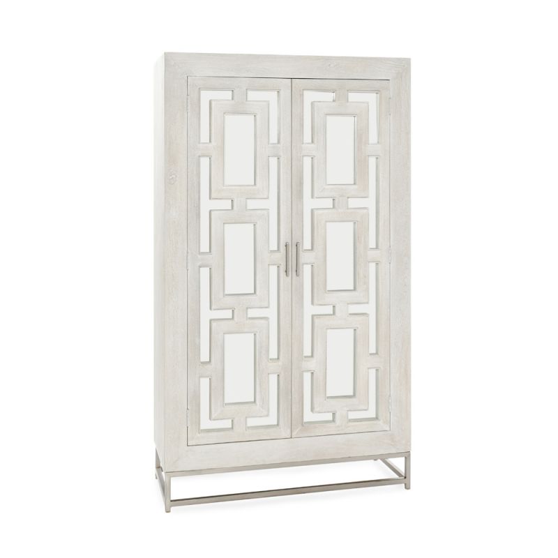 Classic Home - Adina Mango Wood Tall Cabinet White Washed - 52010936