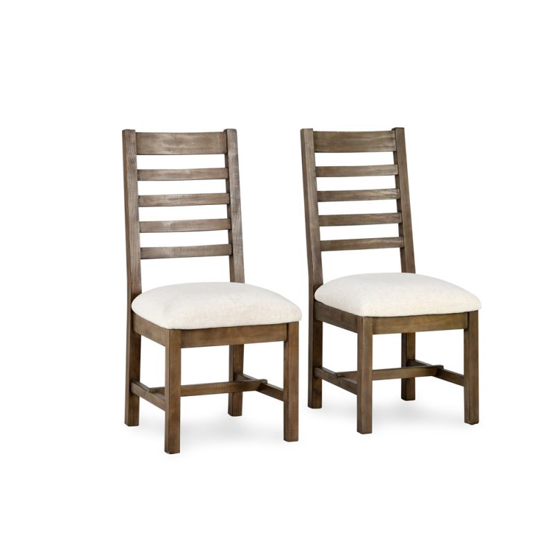 Classic Home - Caleb Upholstered Dining Chair Distressed Brown (Set of 2) - 53051680