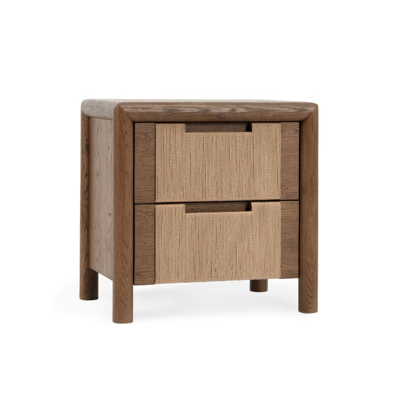 Classic Home - Corda Oak Veneer 2Dwr Nightstand Nut Brown/Natural - 54003190