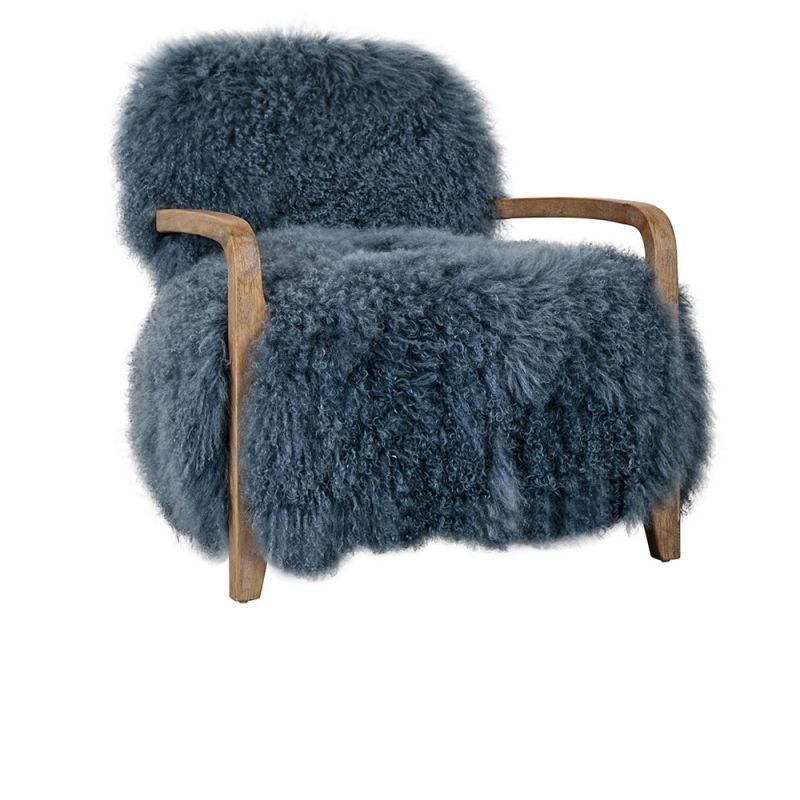 Classic Home - Kibo Accent Chair Blue Fur - 53005403