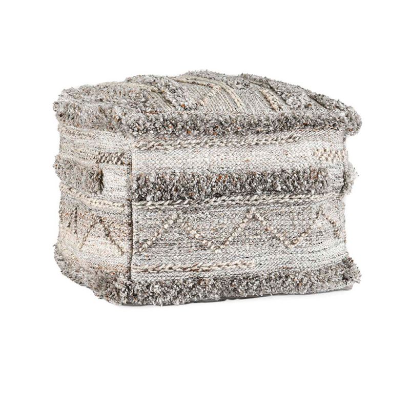 Classic Home - Performance Fallon Gray Multi Pouf 18x18x14 (Set of 2) - VP10032