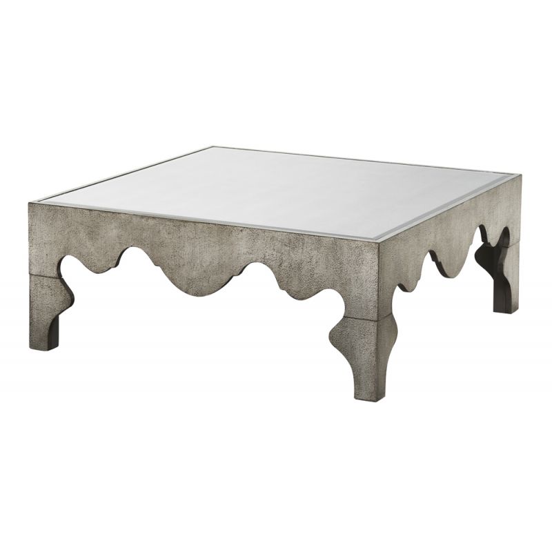 Coast to Coast - Contemporary Square Cocktail/Coffee Table with Tempered Glass Top - Rustic Light Brown Finish - 71122