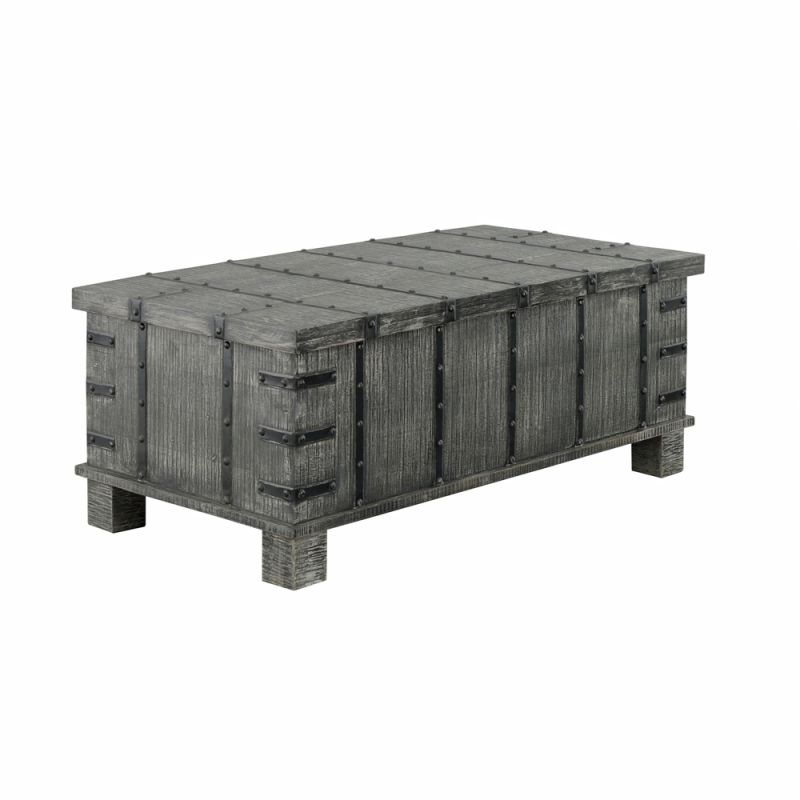 Coast to Coast - Rustic Lift Top Cocktail or Coffee Table with Hidden Storage in a Weathered Grey Finish - 73309