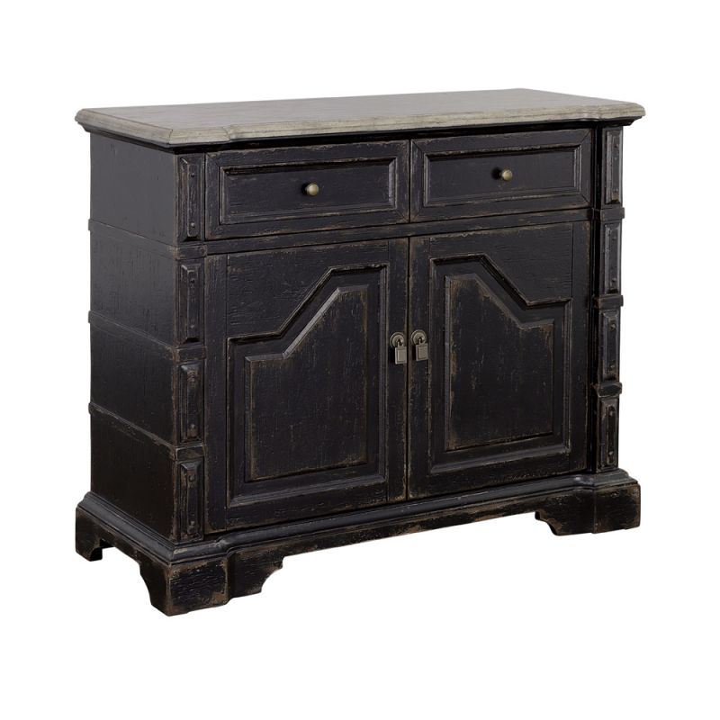 Coast to Coast - Karsyn Traditional Two Door Cabinet with Two Drawers in Rustic Black Finish - 90321