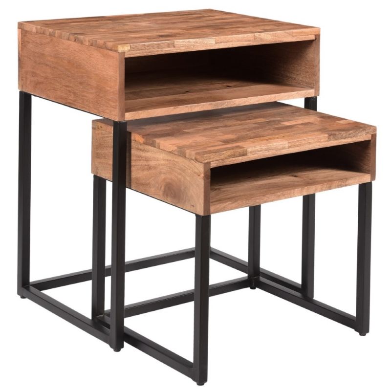 Coast To Coast - Nesting Tables in Bakers Natural & Black - (Set of 2) - 49517