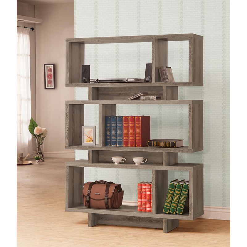 Coaster - Reid Bookshelf (Weathered Grey) - 800554