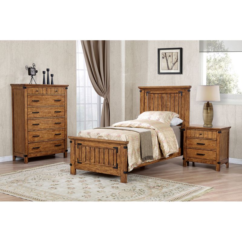 Coaster -  Brenner Twin 4Pc Set (T.Bed,Ns,Dr,Mr) - 205261T-S4