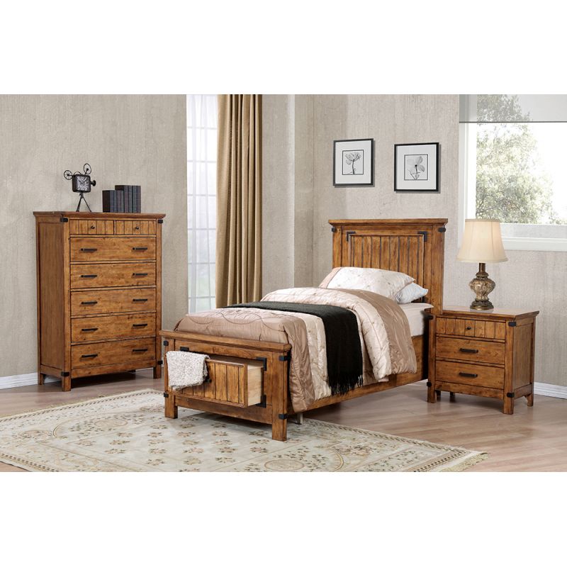 Coaster -  Brenner Twin 4Pc Set (T.Bed,Ns,Dr,Mr) - 205260T-S4