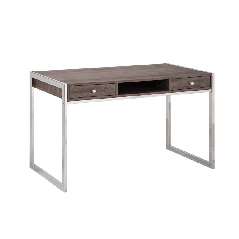 Coaster - Desk (Weathered Grey/Chrome) - 801221