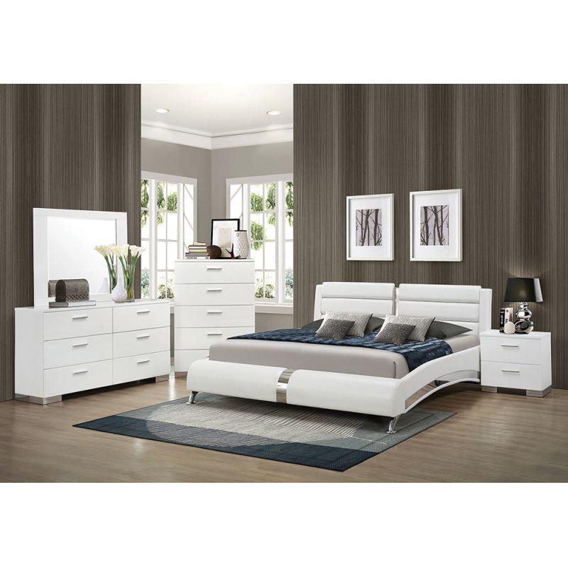 Coaster - Jeremaine Felicity Ca King 4 Pc Set (Kw.Bed,Ns,Dr,Mr) - 300345KW - S4