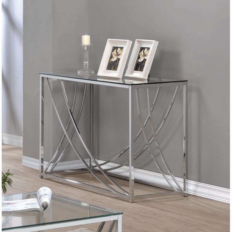 Coaster - Lille Living Room: Glass Top Occasional Tables Sofa Table - 720499