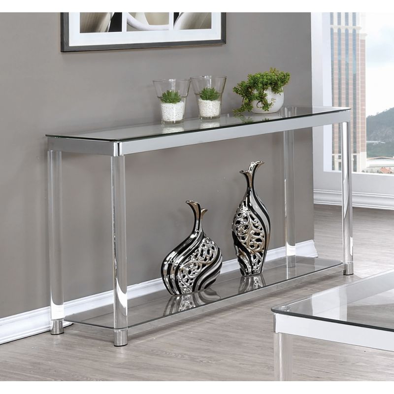 Coaster - Anne Living Room: Glass Top Occasional Tables Sofa Table - 720749