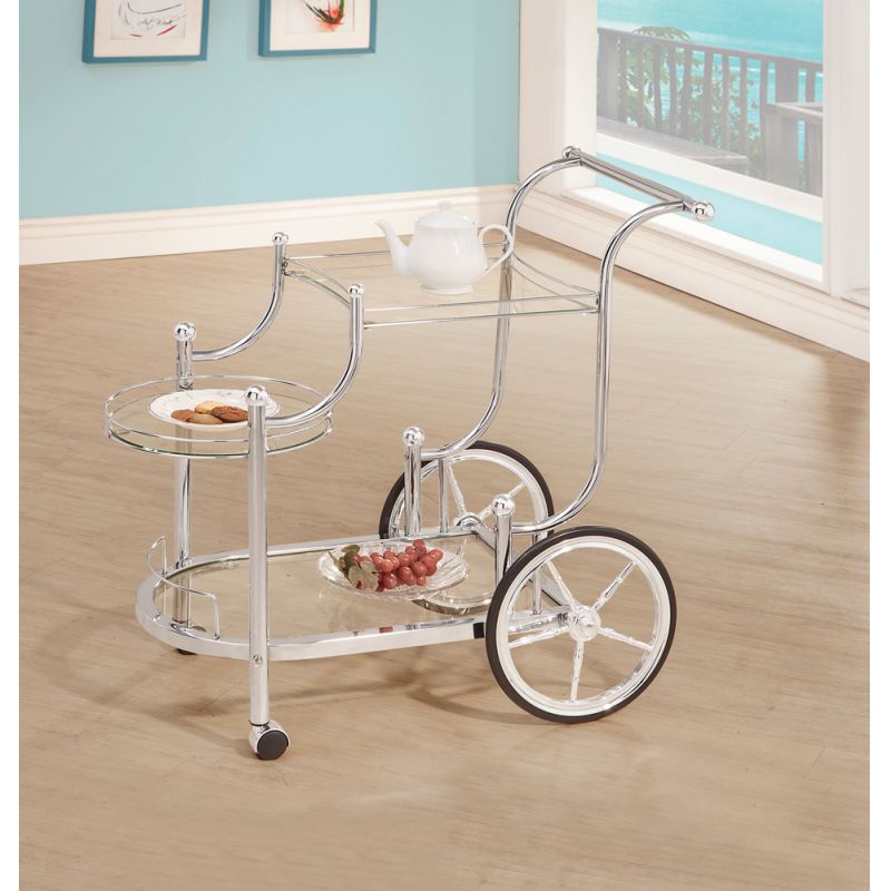 Coaster - Sarandon Serving Cart (Chrome) - 910076