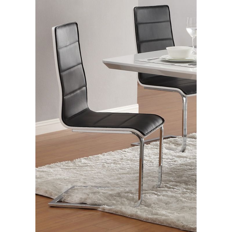 Coaster - Broderick Side Chair in White & Black (Set of 4) - 120948