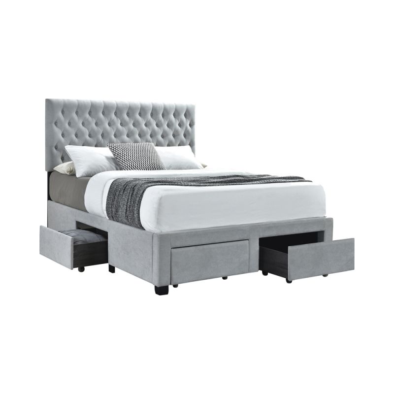 Coaster -  Soledad Upholstered Bed E King Storage Bed - 305878KE