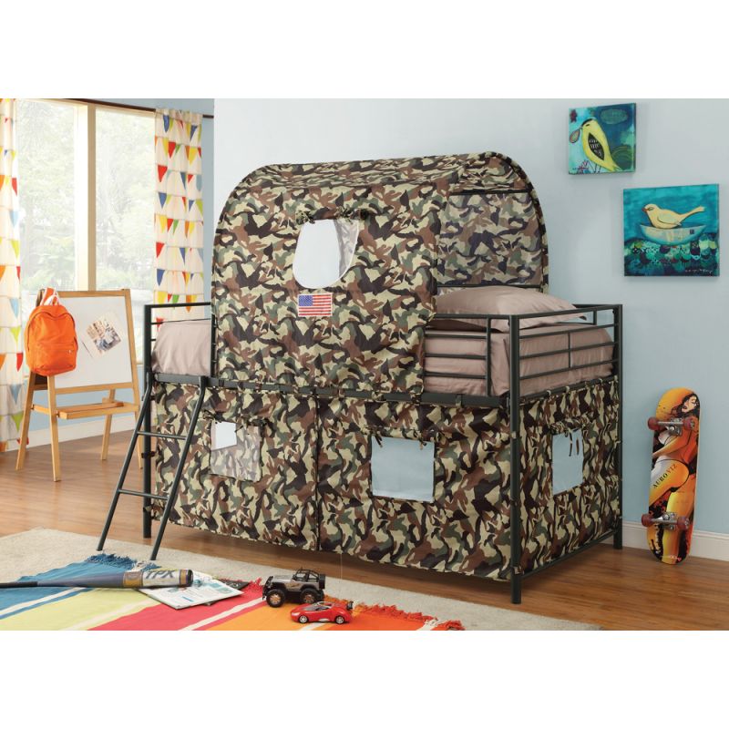 Coaster - Camouflage Tent Bunk Bed (Glossy Black) - 460331