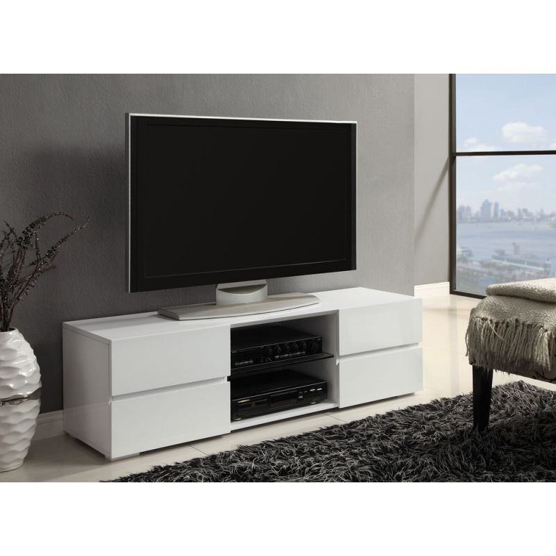 Coaster - Galvin Tv Console (Glossy White) - 700825