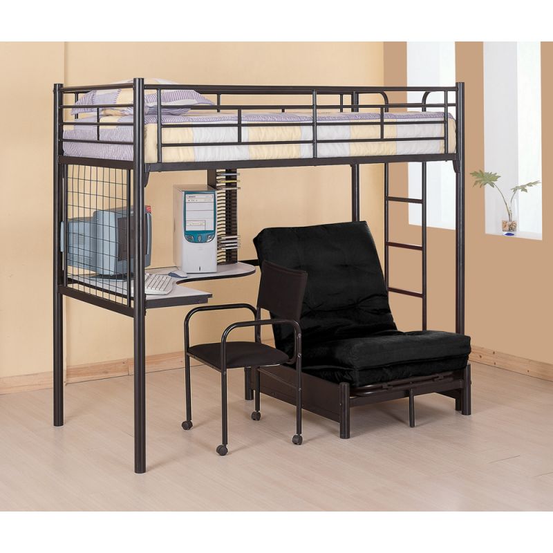 Coaster - Jenner Twin Workstation Bed (Glossy Black) - 2209