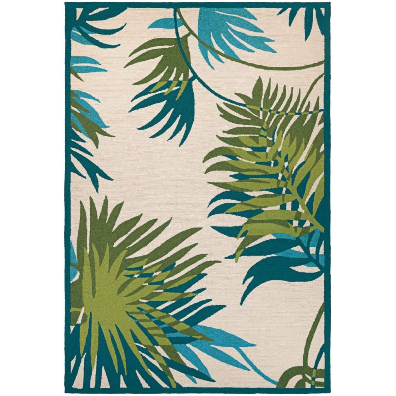 Couristan - Covington Jungle Leaves/Ivory-Forest Green Rug - 2' x 4' - 29920505020040T