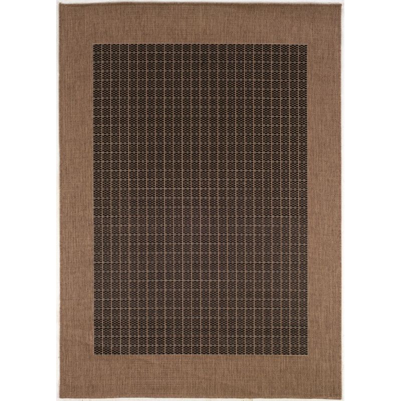 Couristan - Recife Checkered Field/Black-Cocoa Rug - 2'3'' x 11'9'' - 10052000023119U