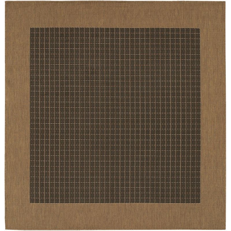 Couristan - Recife Checkered Field/Black-Cocoa Rug - 8'6'' Square - 10052000086086Q