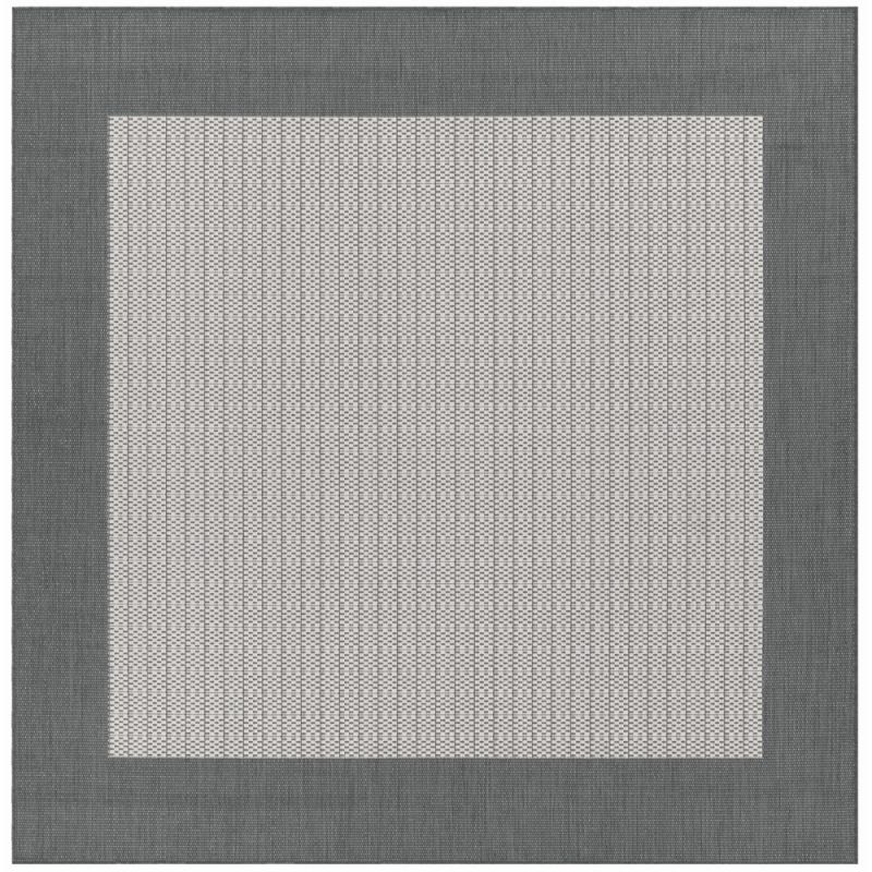 Couristan - Recife Checkered Field/Grey-White Rug - 7'6'' Square - 10053012076076Q
