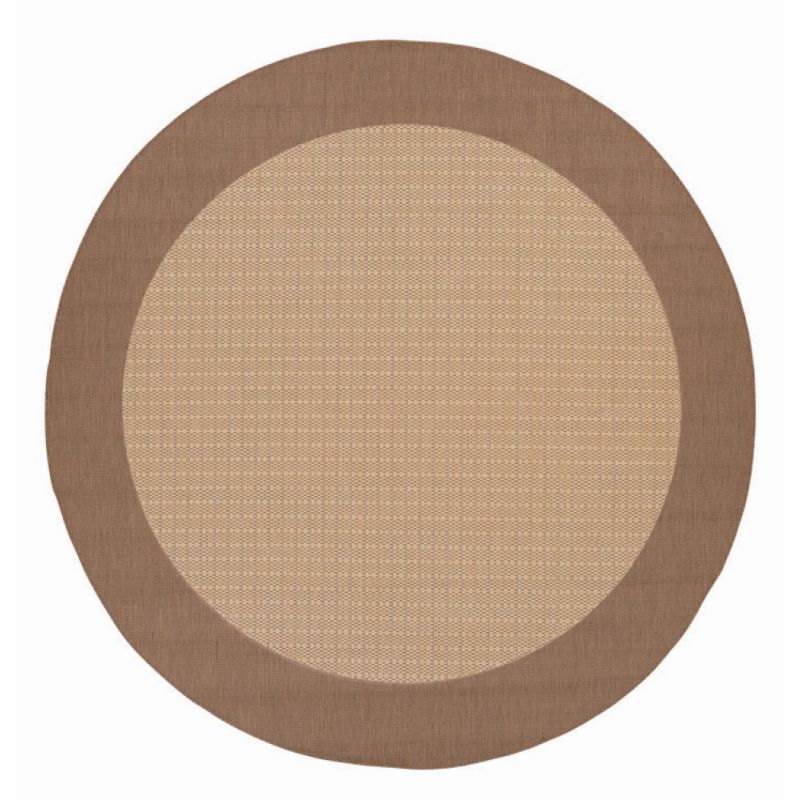 Couristan - Recife Checkered Field/Natural-Cocoa Rug - 7'6'' Round - 10053000076076N