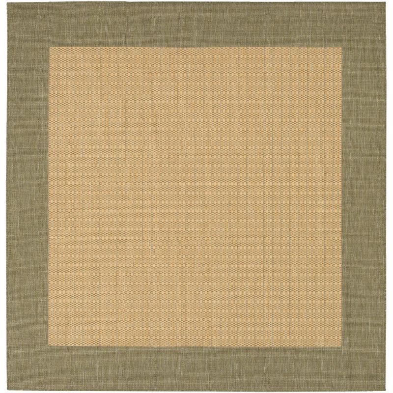 Couristan - Recife Checkered Field/Natural-Green Rug - 7'6'' Square - 10055005076076Q