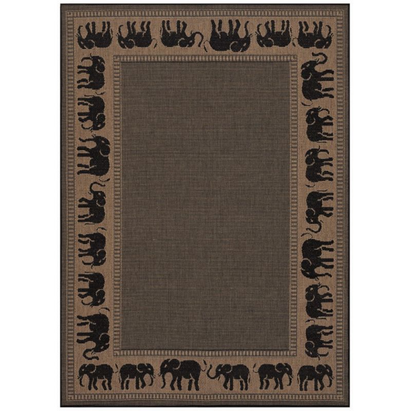 Couristan - Recife Elephant/Cocoa-Black Rug - 8'6'' x 13' - 15881021086130T