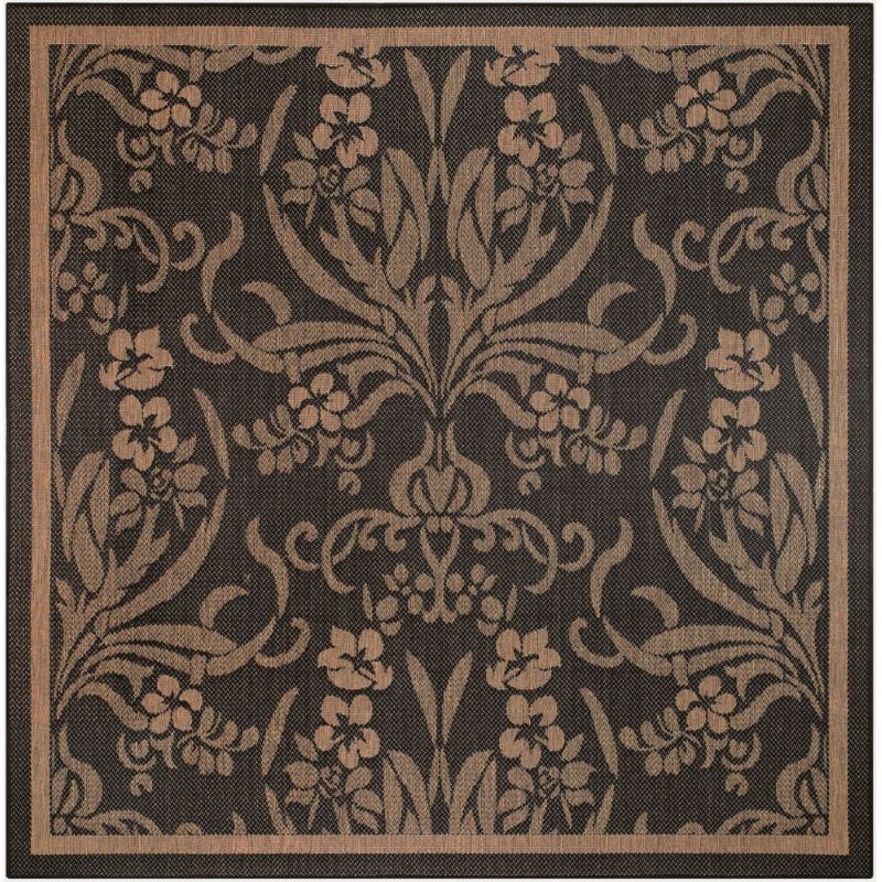 Couristan - Recife Garden Cottage/Black-Cocoa Rug - 8'6'' Square - 15160111086086Q