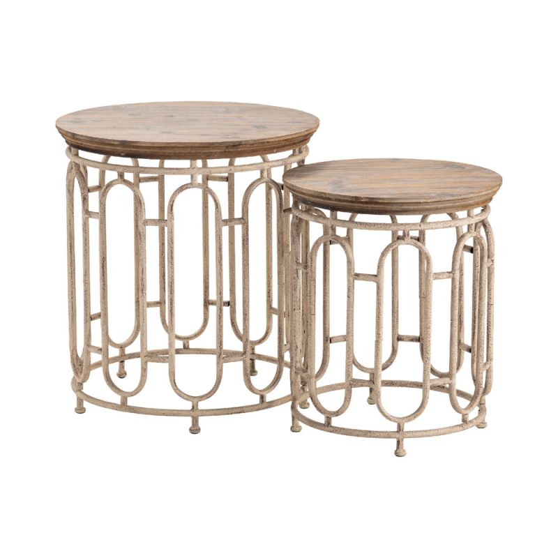 Crestview Collection - Allyson Textured Metal and Wood Set of Tables - CVFZR2275