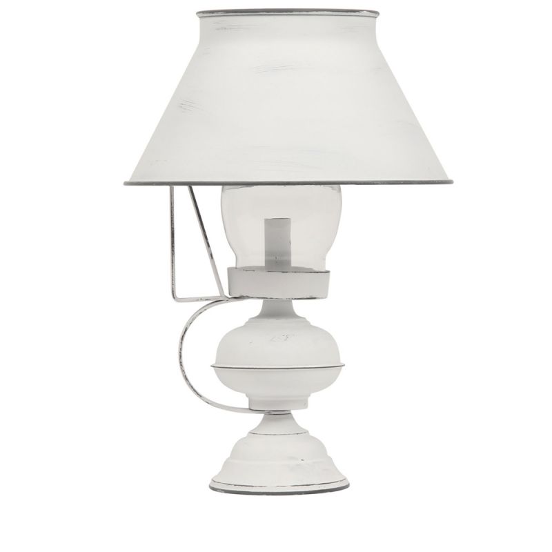 Crestview Collection - Archer Tole Lantern Metal Table Lamp in White - CVIDZA043
