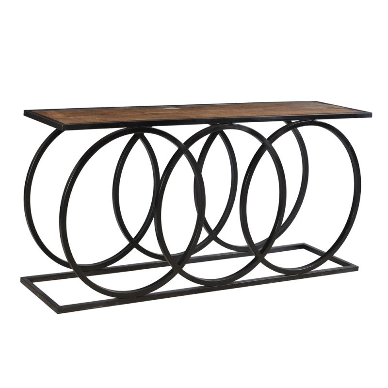 Crestview Collection - Bengal Manor 3 Circles Metal and Wood Console - CVFNR723