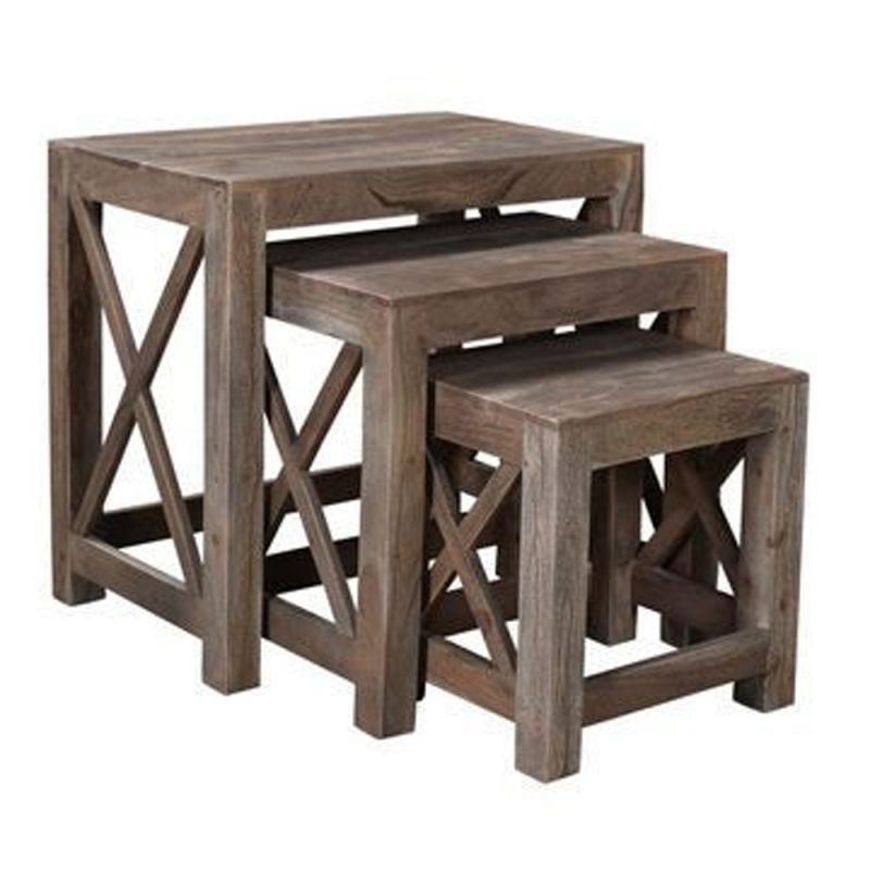 Crestview Collection - Bengal Manor Acacia Wood Set of Nested Tables - CVFNR516