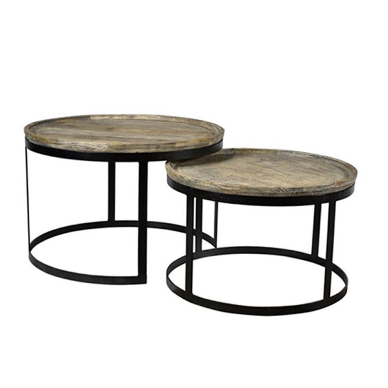 Crestview Collection - Bengal Manor Mango Wood and Metal Round Cocktail Tables - CVFNR464