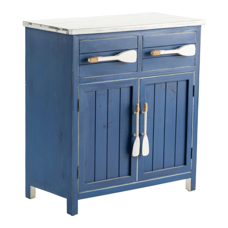 Crestview Collection - Cape May Azure Blue and White Paddle Cabinet - CVFZR1901