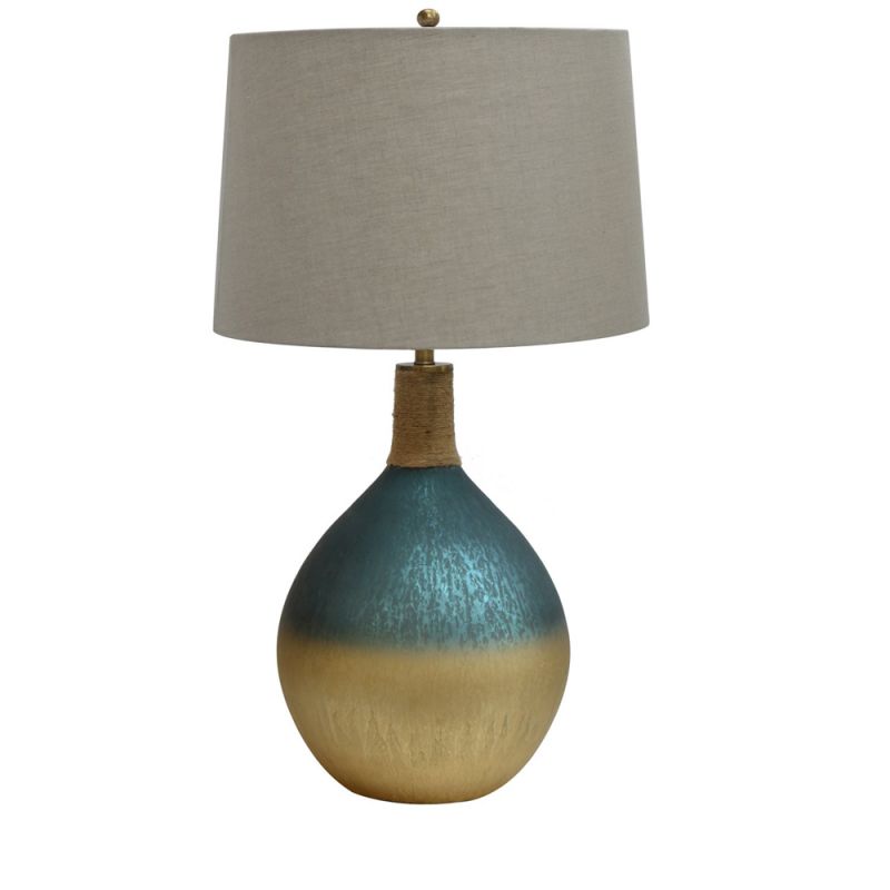 Crestview Collection - Glass Table Lamp in Blue and Yellow - CVIDZA012
